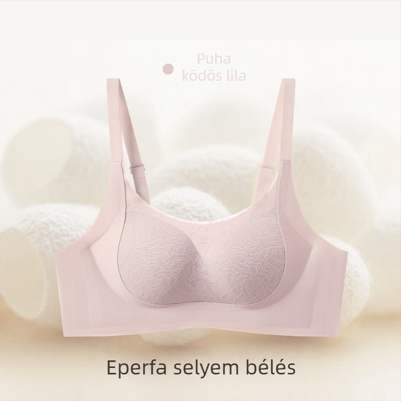Női drót nélküli melltartó, 3/4 kosár, puha támogatás, mulberry selyem bélés