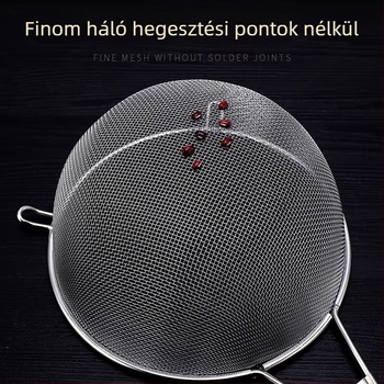 304 rozsdamentes acél olajszűrő háló fa fogantyúval, ultrafin szita sütéshez