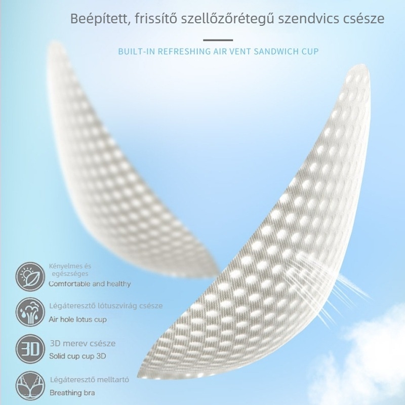 Ultra vékony selyem belső kosaras melltartó, összegző hatás, felső támasz puha acélból, lélegző és kényelmes