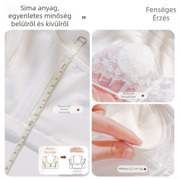Szexi csipkés push-up melltartó nyuszi‑füles kosarakkal, bélés mulberry selyem, könnyű és varrás nélküli