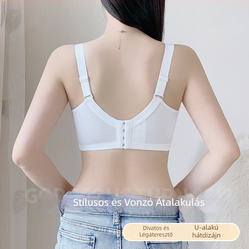 Szexi csipkés push-up melltartó nyuszi‑füles kosarakkal, bélés mulberry selyem, könnyű és varrás nélküli