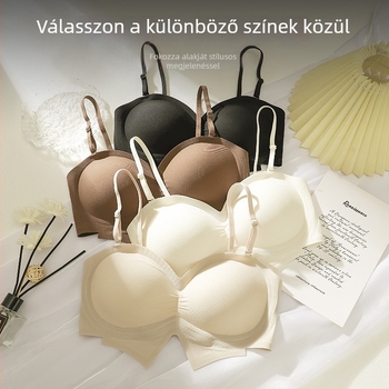 Vezeték nélküli, seamless nyári női melltartó, tank-top hát, sportos, kis mellek, push-up, vékony fazon