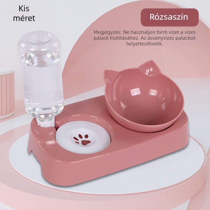 Műanyag etető tál macskáknak és kutyáknak automata etetéssel