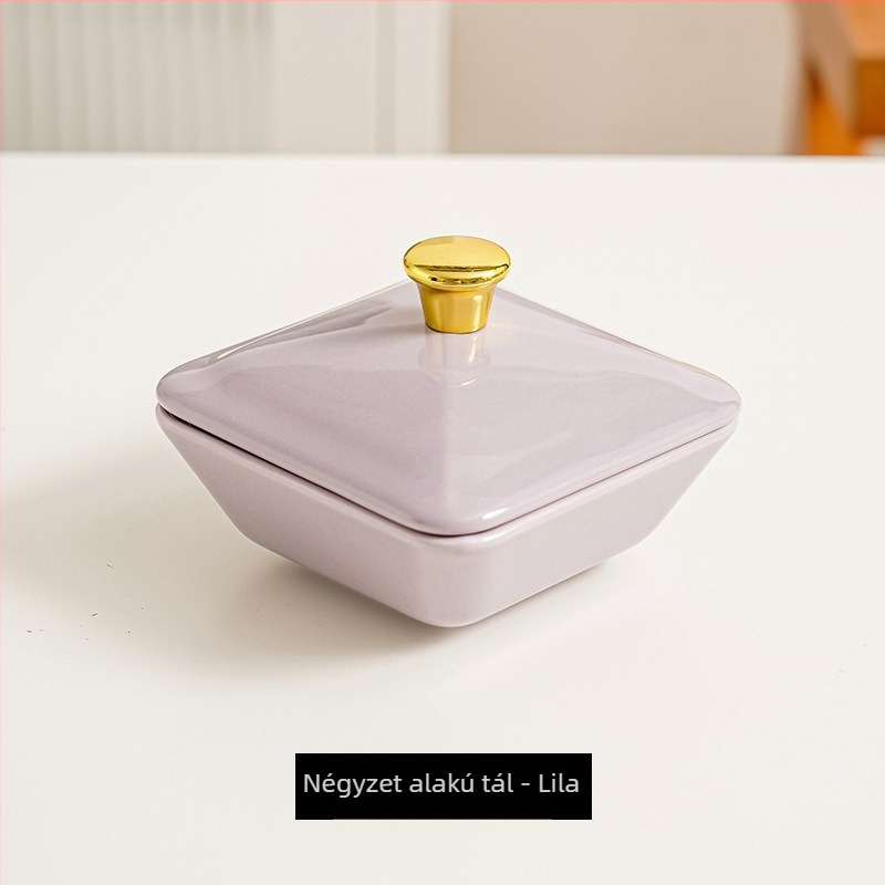 Fedeles négyszögletes porcelán snack tál, macaron színekben, mártások és forró pot ízesítők számára