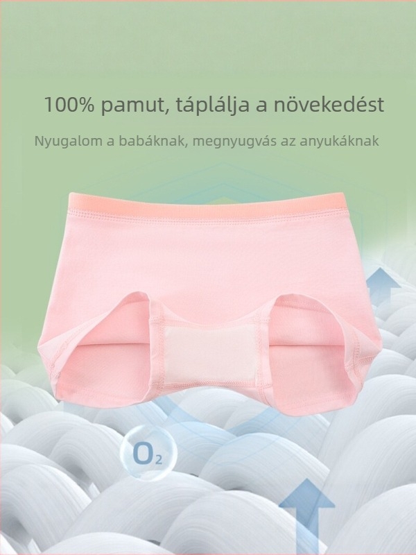 Gyerekeknek készült 100%-os pamut típus A boxer alsó, antibakteriális, lágy és lélegző, 10A méret, 3–8 éves korosztálynak