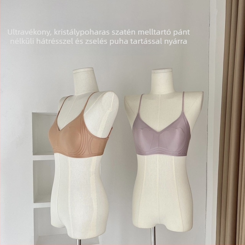 Eredeti fényes selyem-szatén, ultra vékony nyári hűsítő fazon, U‑formájú hátsó rész, több viseletmód nőknek nagy mellűek, varrat nélküli