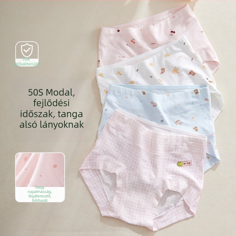 Gyerekeknek készült lányoknak háromszög alakú bugyi, A osztály, Modal Ice Silk, nyári vékony modell, 8 éves kortól