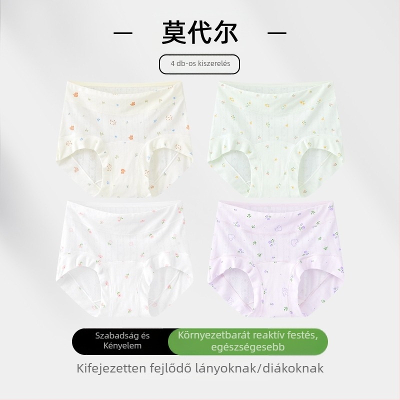 Gyerekeknek készült lányoknak háromszög alakú bugyi, A osztály, Modal Ice Silk, nyári vékony modell, 8 éves kortól