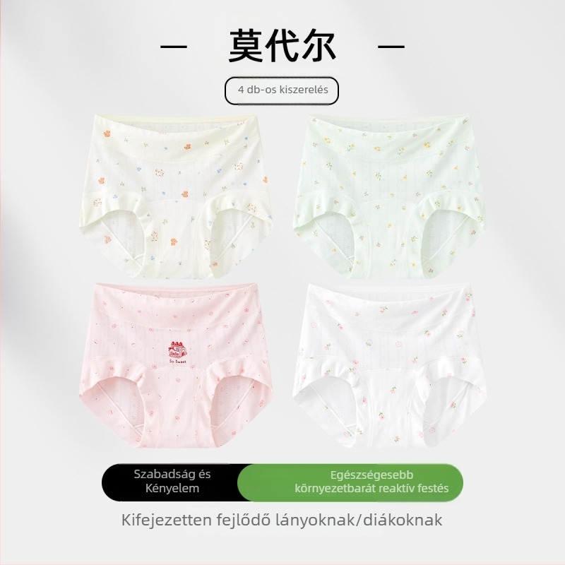 Gyerekeknek készült lányoknak háromszög alakú bugyi, A osztály, Modal Ice Silk, nyári vékony modell, 8 éves kortól