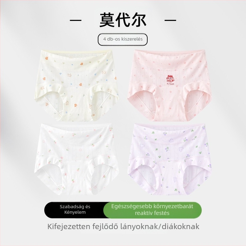 Gyerekeknek készült lányoknak háromszög alakú bugyi, A osztály, Modal Ice Silk, nyári vékony modell, 8 éves kortól