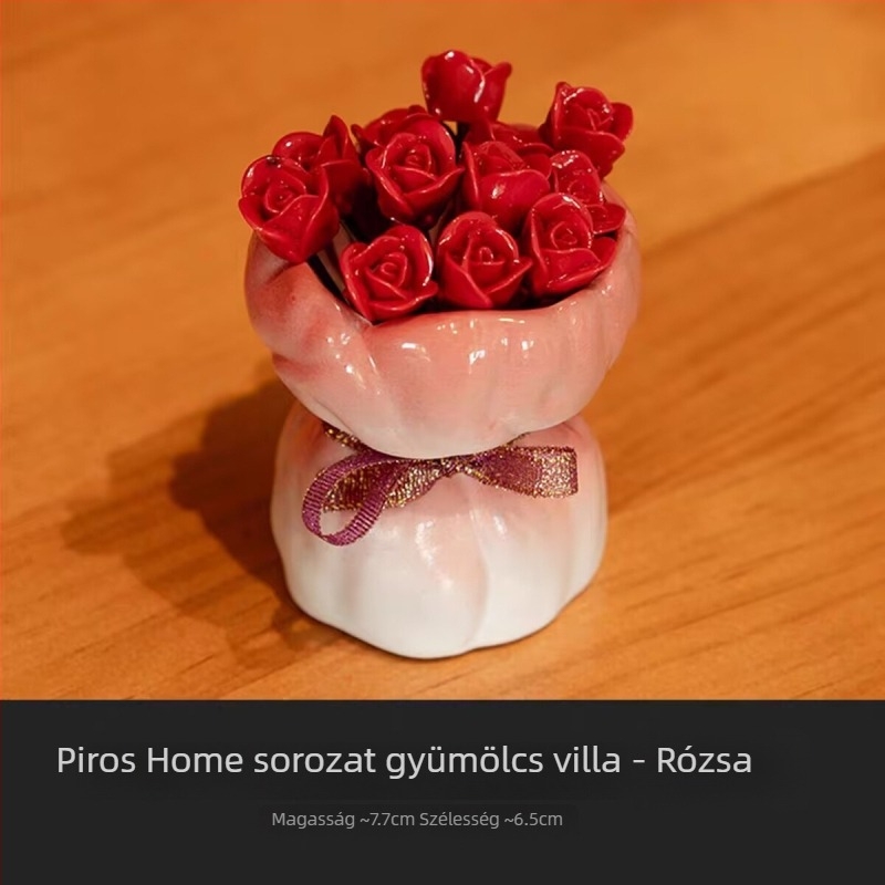 Rózsa alakú gyümölcsvilla készlet otthoni használatra, luxus desszertvillák tortákhoz, gyermekbarát rozsdamentes acélból
