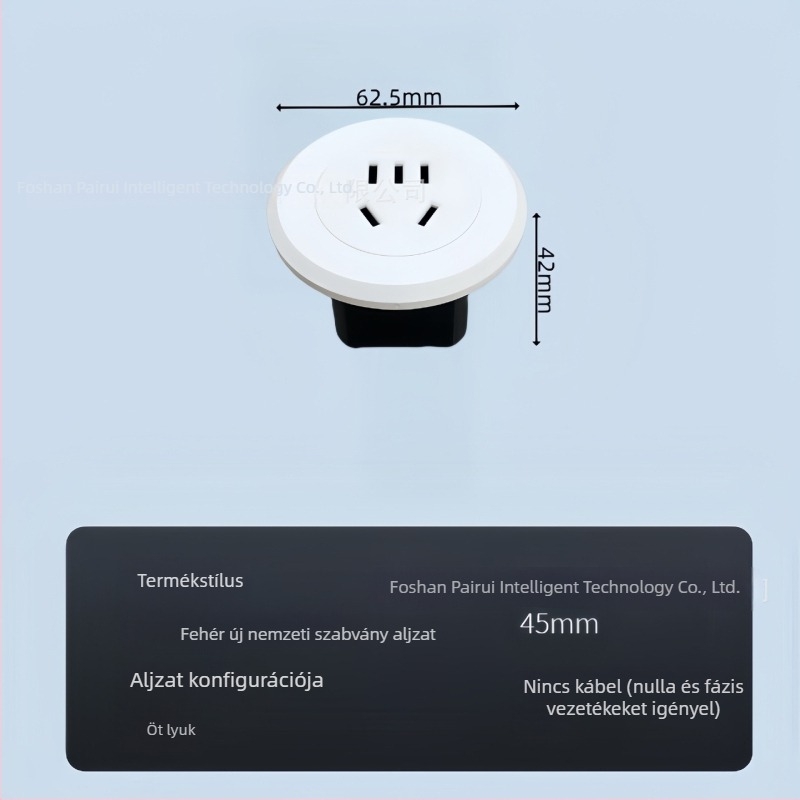 Parika Beépített kerek asztali aljzat USB-porttal