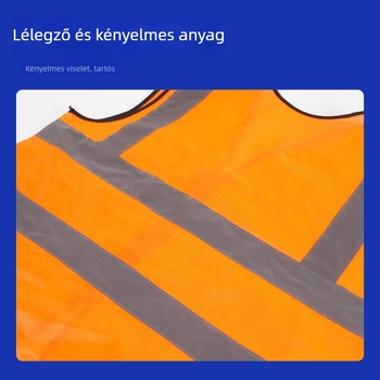 Fényvisszaverő mellény építkezéshez és közúti munkákhoz, cipzárral