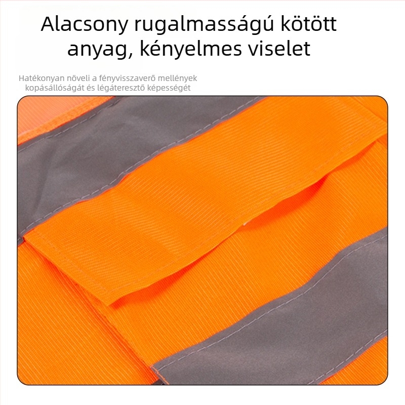 Fényvisszaverő mellény építkezéshez és közúti munkákhoz, cipzárral