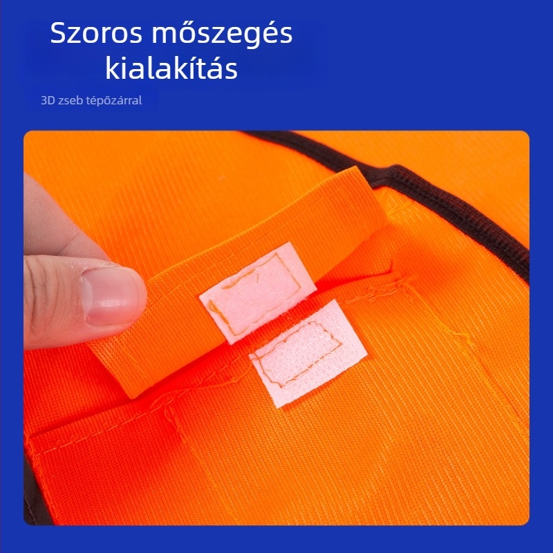 Fényvisszaverő mellény építkezéshez és közúti munkákhoz, cipzárral