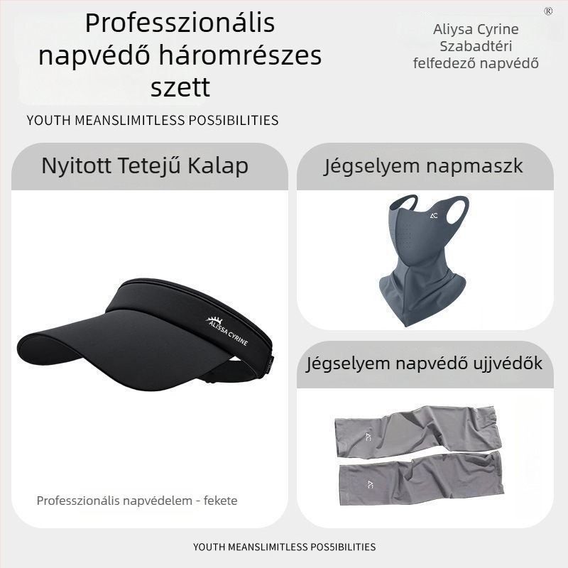 Férfi UV-védelmes napvédő sapka arcfedő maszkkal kerékpározáshoz – kültéri háromrészes készlet