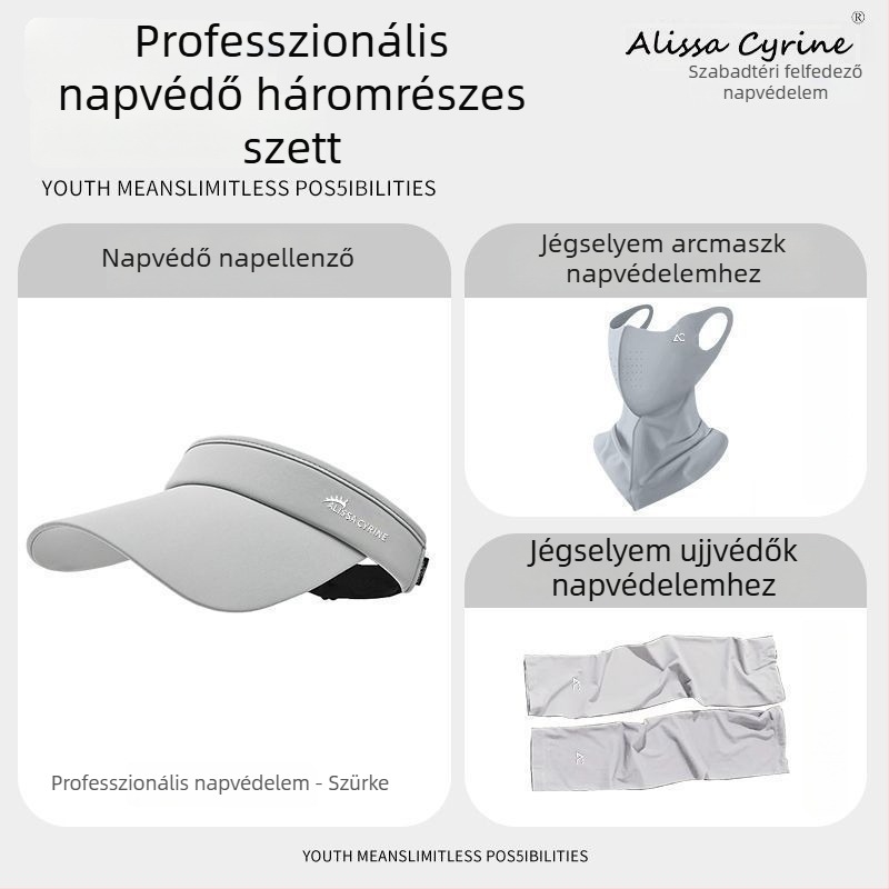 Férfi UV-védelmes napvédő sapka arcfedő maszkkal kerékpározáshoz – kültéri háromrészes készlet