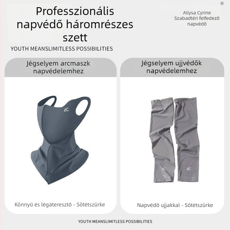 Férfi UV-védelmes napvédő sapka arcfedő maszkkal kerékpározáshoz – kültéri háromrészes készlet