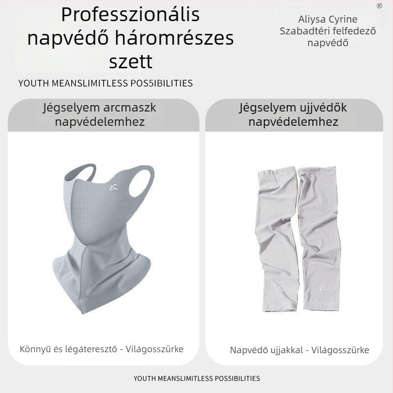 Férfi UV-védelmes napvédő sapka arcfedő maszkkal kerékpározáshoz – kültéri háromrészes készlet