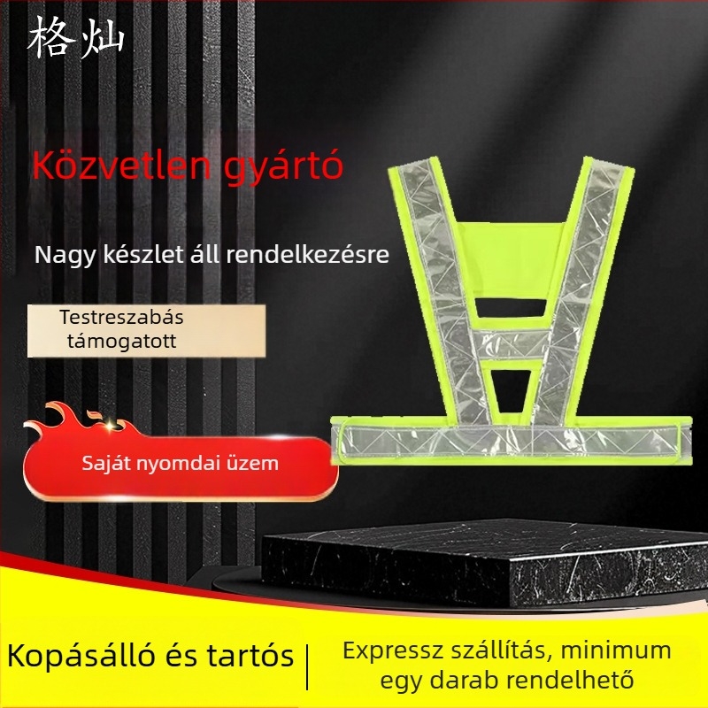 V-alakú fényvisszaverő mellény nyári használatra: útépítéshez, tájépítéshez, forgalomhoz, kerékpárhoz és kültéri tevékenységekhez
