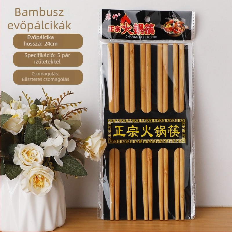Bambusz evőpálcikák hot pot-hoz – egyszer használatos, konyhai kellékek, minimalist stílus