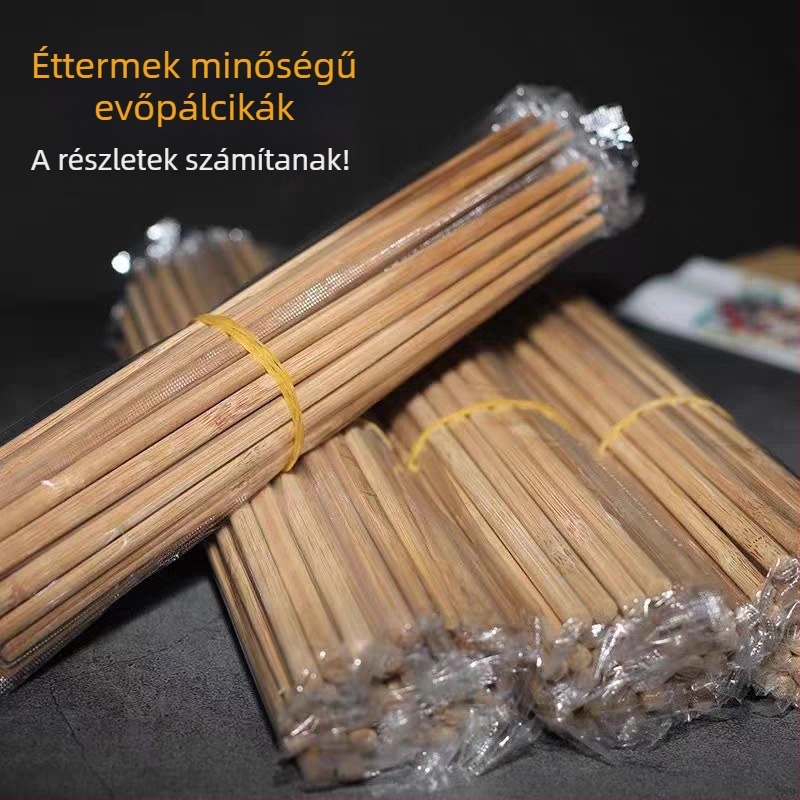 Egyszer használatos bambusz evőpálcikák, extra hosszúak, egyenként csomagolva, otthoni és elviteles használatra, penészálló, karbonizált