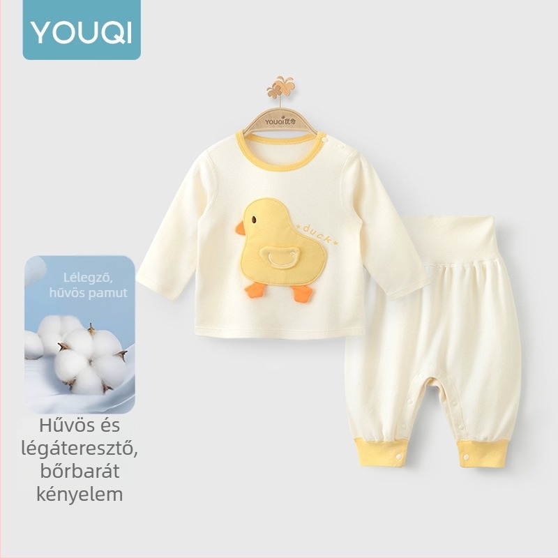 100% pamut gyerek őszi pizsama szett termosz felsővel és nadrággal, külön felső és alsó, 1–3 éveseknek