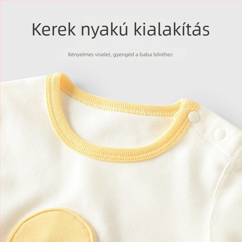100% pamut gyerek őszi pizsama szett termosz felsővel és nadrággal, külön felső és alsó, 1–3 éveseknek