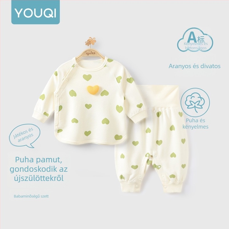 100% pamut gyerek őszi pizsama szett termosz felsővel és nadrággal, külön felső és alsó, 1–3 éveseknek