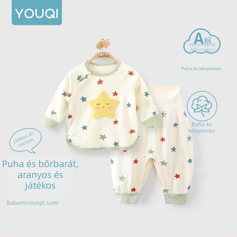 100% pamut gyerek őszi pizsama szett termosz felsővel és nadrággal, külön felső és alsó, 1–3 éveseknek
