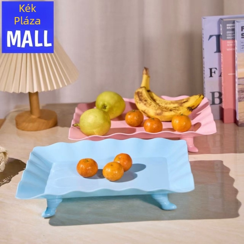 Műanyag gyümölcstál magas lábakkal, asztali használatra, modern minimalista dizájn a konyhához és a nappalihoz