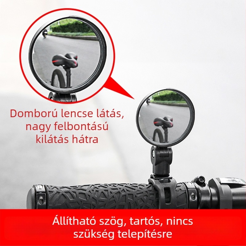 Kerékpár hátsó tükör, univerzális, széles látószögű, konvex, kompakt visszapillantó kerékpárokhoz
