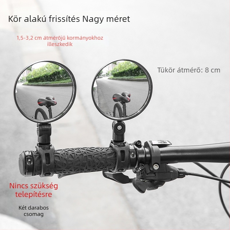 Kerékpár hátsó tükör, univerzális, széles látószögű, konvex, kompakt visszapillantó kerékpárokhoz