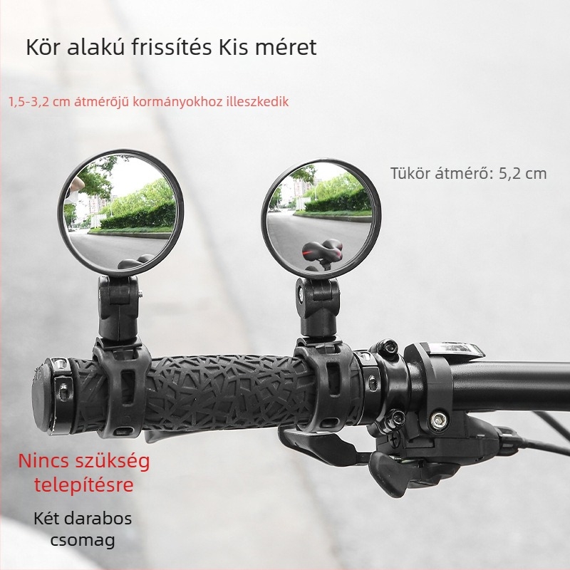 Kerékpár hátsó tükör, univerzális, széles látószögű, konvex, kompakt visszapillantó kerékpárokhoz