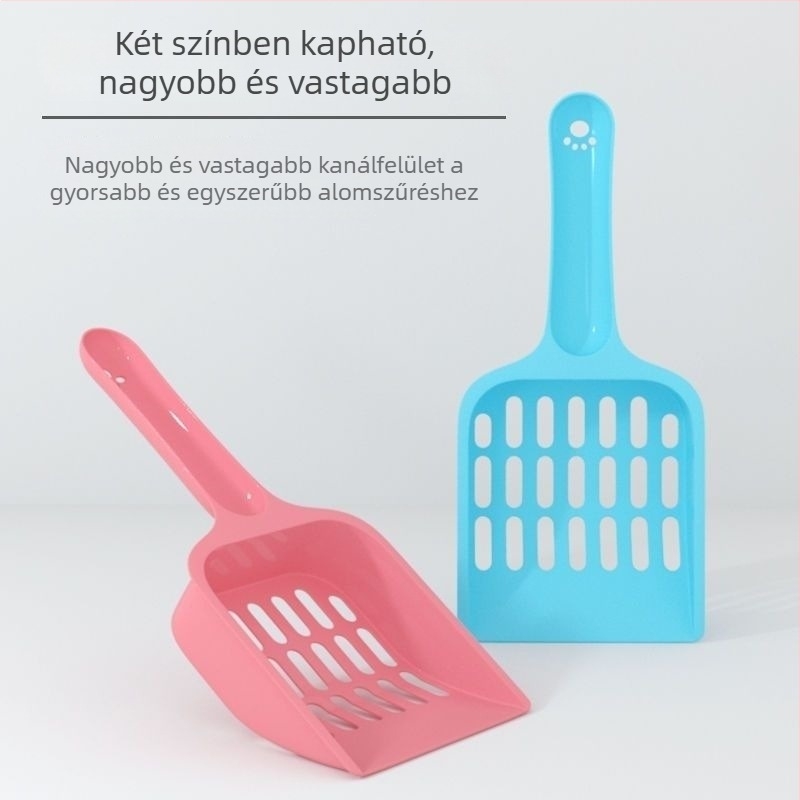 Hosszú nyeletű macskaalomkanál, kis méret, nagy lyuk, speciális eszköz tofu macskaalomhoz