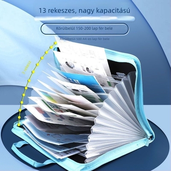 Deli A4 vászon akordions fájl táska, kézi fogantyúval, többszintes dokumentum rendező, nagy kapacitású iroda és iskola számára