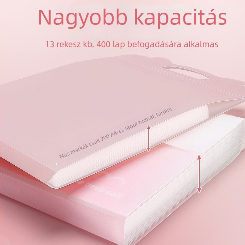 13 rekeszes akkordeon mappa diákoknak, hordozható, nagy kapacitású tantárgyak rendező