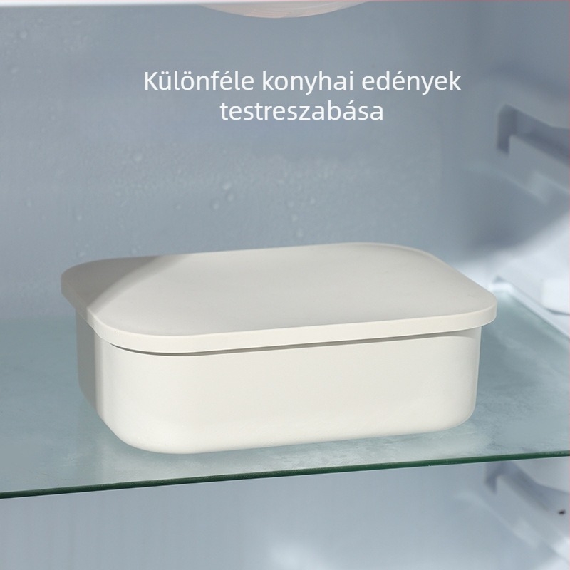 304 rozsdamentes acél ebédes doboz, négyszögletes, egy rétegű, légmentesen zárható élelmiszertároló, kapacitás 1–2 L, diákok számára