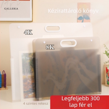 Hordozható 4K rajzalbum szervező, nagy kapacitású – rajzok és papírtároló hely