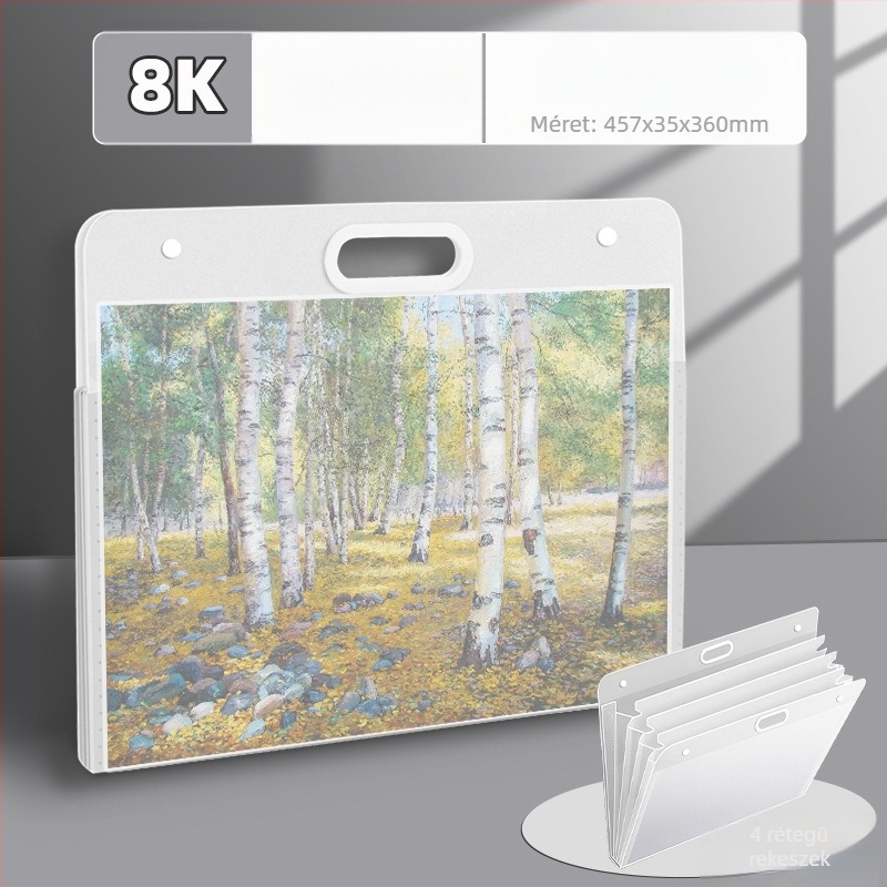 Hordozható 4K rajzalbum szervező, nagy kapacitású – rajzok és papírtároló hely