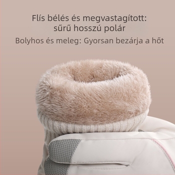 Női téli kesztyű fleece-béléssel, vastag és szélvédett, kerékpárhoz és síeléshez, érintőképernyő-kompatibilis