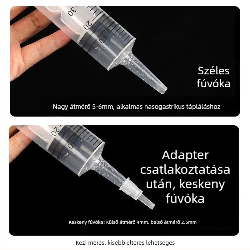 Macskáknak szánt gyógyszeradagoló fecskendő folyékony étel etetőcsővel, nagyméretű
