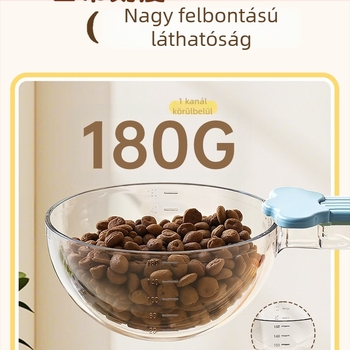 Macska- és kutyaeledel mérőkanál, mérőedény