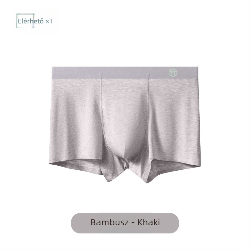 Férfi bambuszrost boxer brief, középmagasságú, antibakteriális, lélegző, egyszínű
