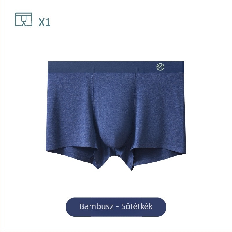 Férfi bambuszrost boxer brief, középmagasságú, antibakteriális, lélegző, egyszínű