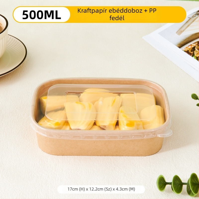 Egyszer használatos ebédes doboz kraft papírból, piknikhez és szabadtéri kempingezéshez, sushi