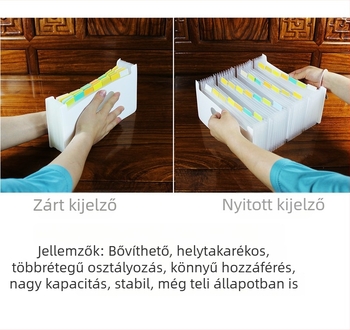 A6 mini akordion mappa, többszintes dokumentum rendező, kompakt bizonylat és irodai kellékek tokja