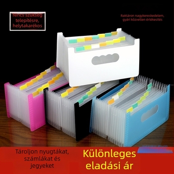 A6 mini akordion mappa, többszintes dokumentum rendező, kompakt bizonylat és irodai kellékek tokja