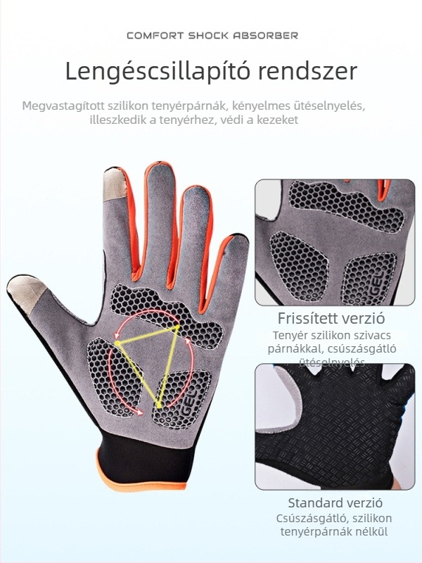 Kültéri kerékpáros kesztyűk uniszex, tavasz-ősz, MTB- és országúti kerékpárokhoz, teljes ujjas, érintőképernyős