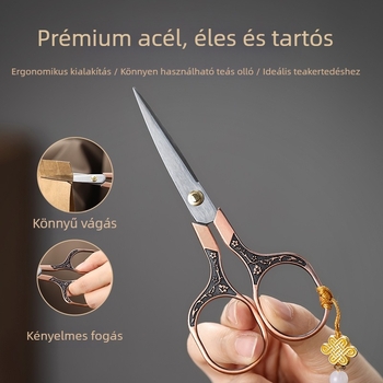 Diófából készült teaceremónia készlet — Hat úriember, teafelszerelés, teázóasztal-kiegészítők, teáskés, teázó csipesz